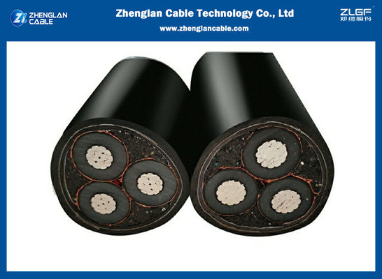 12/20KV 3x185sqmm MV Aluminum Power Cable NA2XY Copper Tape Screened 3 core Unarmored