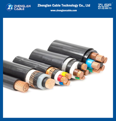 Orta Voltajlı XLPE yalıtılmış güç kablosu N2XSY/NA2XSY Bakır tel / bant korumalı PVC dış kablosu DIN VDE 0276-620