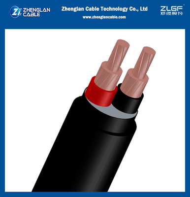 0IEC 60228, IEC 60502-1 için.6/1KV Düşük Voltajlı Bakır Xlpe yalıtımlıPVC kaplama kabloları 2Core (CU/XLPE/PVC)