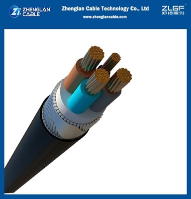 0.6/1KV 4x50mm2 CU/XLPE/PVC/SWA/PVC LV Güç Kablosu Bakır İletici Çelik Tel Zırhı