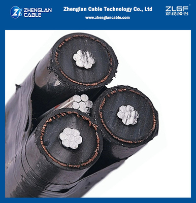 Dairesel sıkıştırılmış zincirli H68 Alüminyum Faz ileticisi 12.7/22kV Aerial Bundled Kablolar için ekranlı MV ABC Kablosu