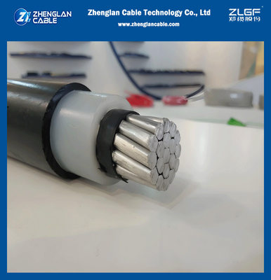 Üstü yalıtılmış kablo 15kV 25KV 35KV 3 katmanlı AAC ileticisi XLPE yalıtım HDPE dış ceket ağaç tel