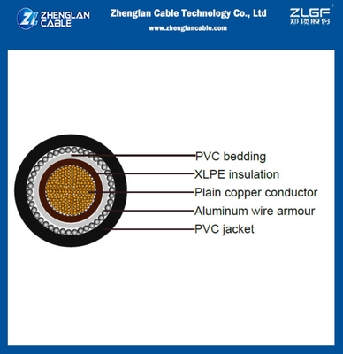 0.6/1kv CU/XLPE/PVC/AWA/PVC Düşük Voltajlı Güç Kablosu Alüminyum Tel Zırh 1x630sqmm IEC60502-1