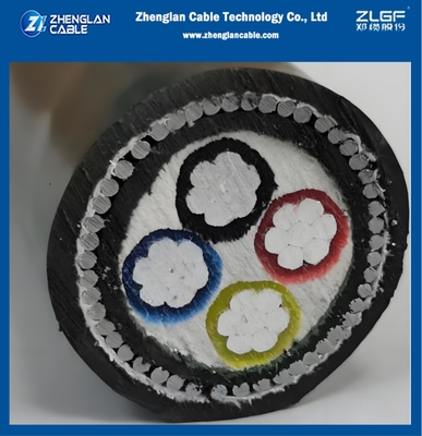 LV Güç Kablosu Yeraltı Kablosu XLPE yalıtımlı çelik tel zırhlı AL/XLPE/PVC/SWA/PVC 4x35mm2 IEC60502-1