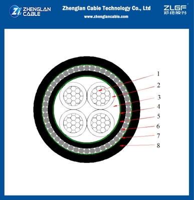 Yeraltı Alüminyum Kablo Düşük Voltaj 0.6/1kv Xlpe Çelik Tel Zırhlı Izolasyon 4x70mm2 AL/XLPE/PVC/SWA/PVC