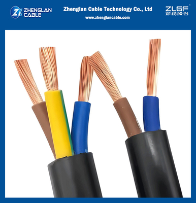 Endüstriyel ortamlarda dairesel iletken şekli için esnek PVC ceketli RV-K kablosu 0.6/1KV