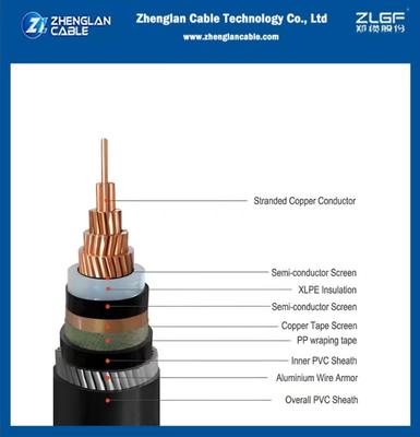 19/33kV yeraltı Güç Kablosu bakır tel ekran+alüminyum tel zırhlı tek damarlı 1x500mm2 IEC 60502-2