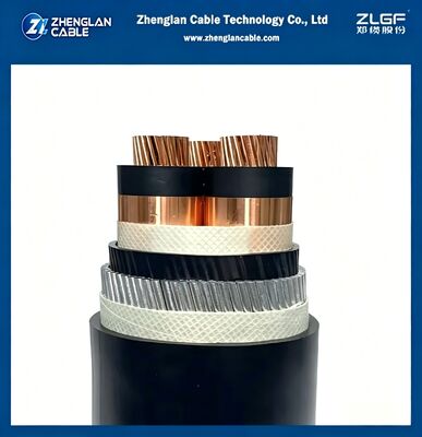 Orta güç kablosu 6.35/11KV CU/SC/XLPE/SC/CTS/PVC/SWA/PVC 3x120mm2 bakır iletken çelik tel zırhlı