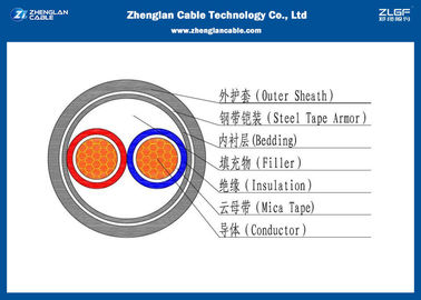 0.6 / 1KV Zırhlı 1.5 ~ 1000mm2 2 Çekirdek LV Çelik LV Tel Kablo (Güç Kablosu) （CU / PVC / XLPE / STA / NYBY / N2XBY)