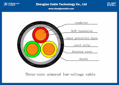 0.6 / 1KV 3c Zırhlı Alçak Gerilim Elektrik Kablosu （CU / PVC / XLPE / LSZH / STA / NYBY / N2XBY） Nominal Bölüm ： 3 * 25 ~ 3 * 400mm²