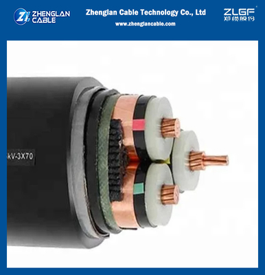 18/30(36)KV 19/33(36)KV 70sqmm Üç Çekirdekli Zırhlı Güç Kablosu Al veya Cu İletkenli