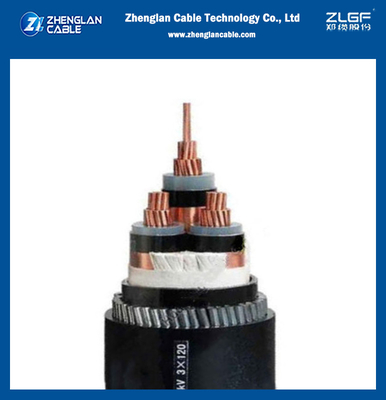 XLPE / PVC İzoleli LZSH Kılıflı Zırhlı Güç Kablosu Üç Çekirdekli Al / Cu İletken